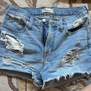 Madewell Ripped Blue Jean Shorts